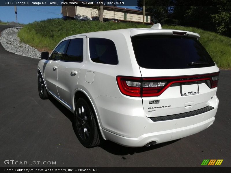 Vice White Tri-Coat Pearl / Black/Red 2017 Dodge Durango R/T AWD