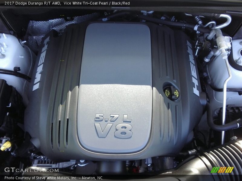 Vice White Tri-Coat Pearl / Black/Red 2017 Dodge Durango R/T AWD