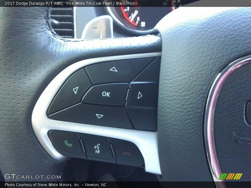 Vice White Tri-Coat Pearl / Black/Red 2017 Dodge Durango R/T AWD