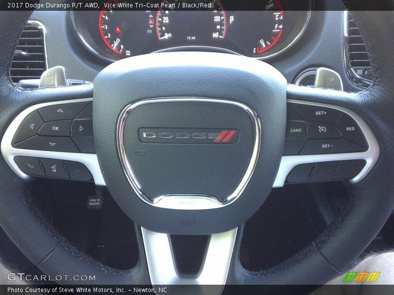 Vice White Tri-Coat Pearl / Black/Red 2017 Dodge Durango R/T AWD