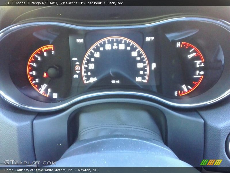 Vice White Tri-Coat Pearl / Black/Red 2017 Dodge Durango R/T AWD