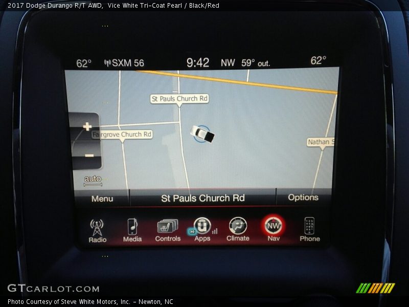 Vice White Tri-Coat Pearl / Black/Red 2017 Dodge Durango R/T AWD