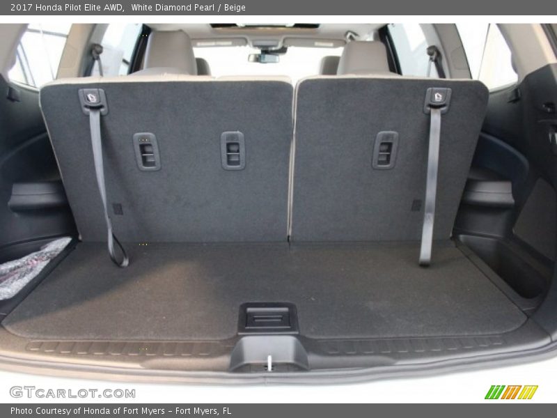 White Diamond Pearl / Beige 2017 Honda Pilot Elite AWD