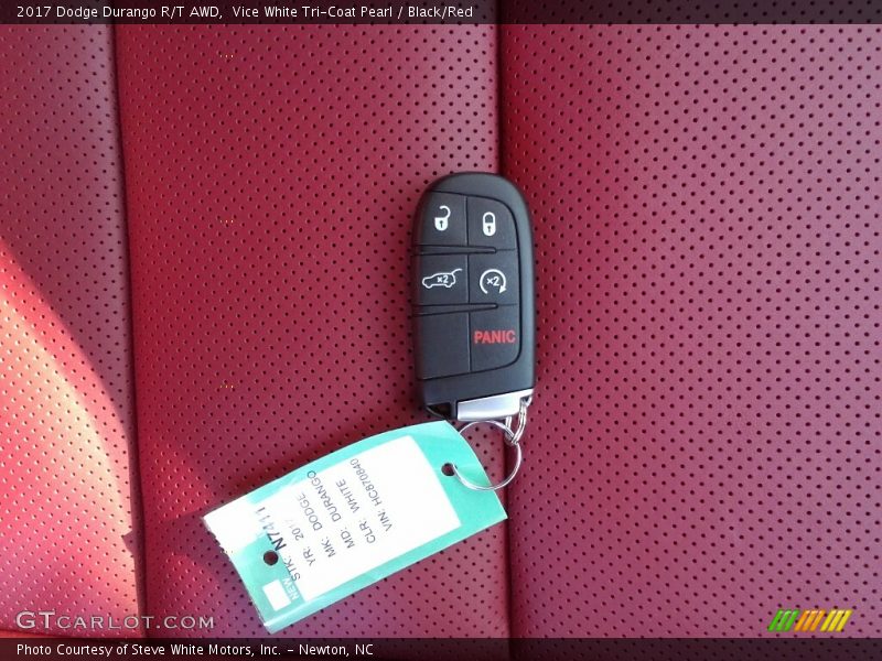 Vice White Tri-Coat Pearl / Black/Red 2017 Dodge Durango R/T AWD