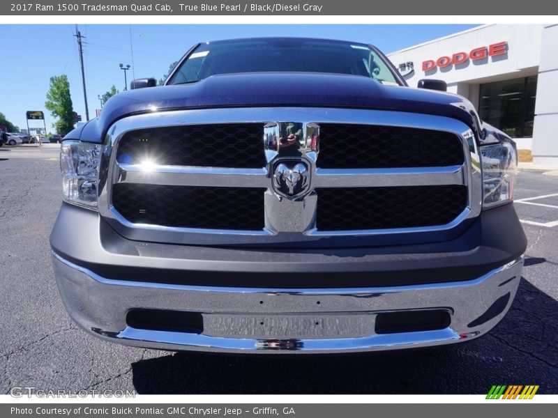 True Blue Pearl / Black/Diesel Gray 2017 Ram 1500 Tradesman Quad Cab