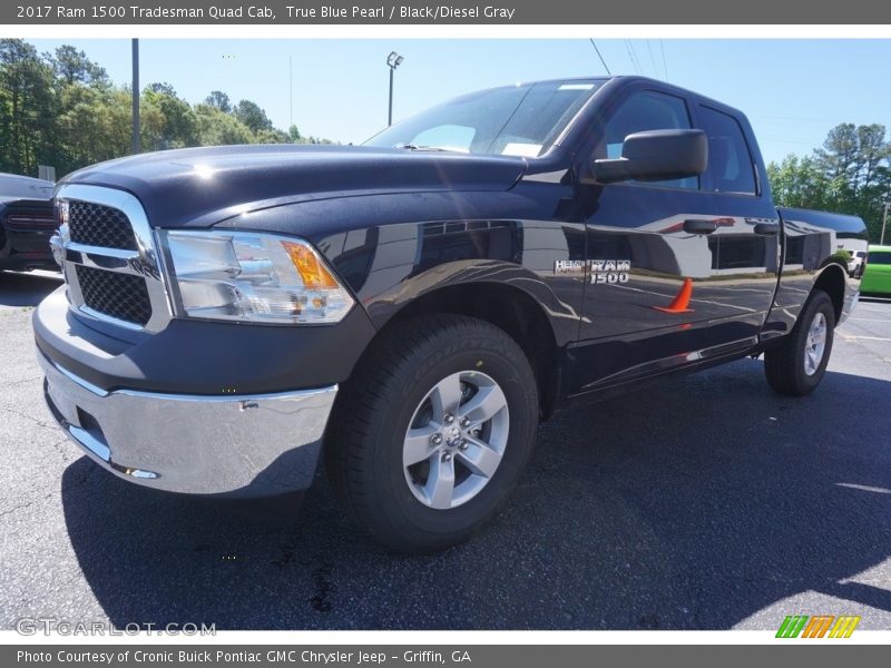 True Blue Pearl / Black/Diesel Gray 2017 Ram 1500 Tradesman Quad Cab