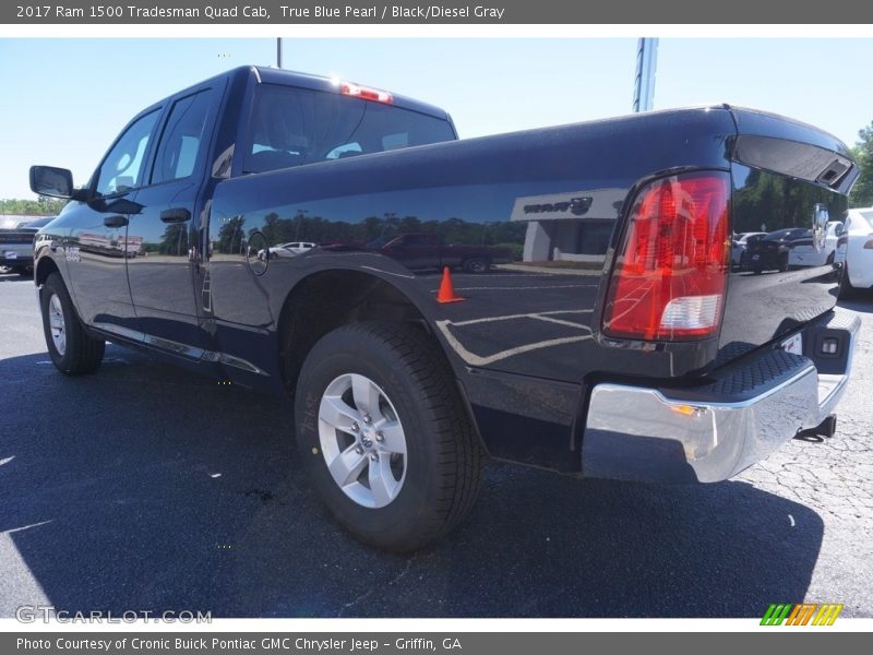 True Blue Pearl / Black/Diesel Gray 2017 Ram 1500 Tradesman Quad Cab