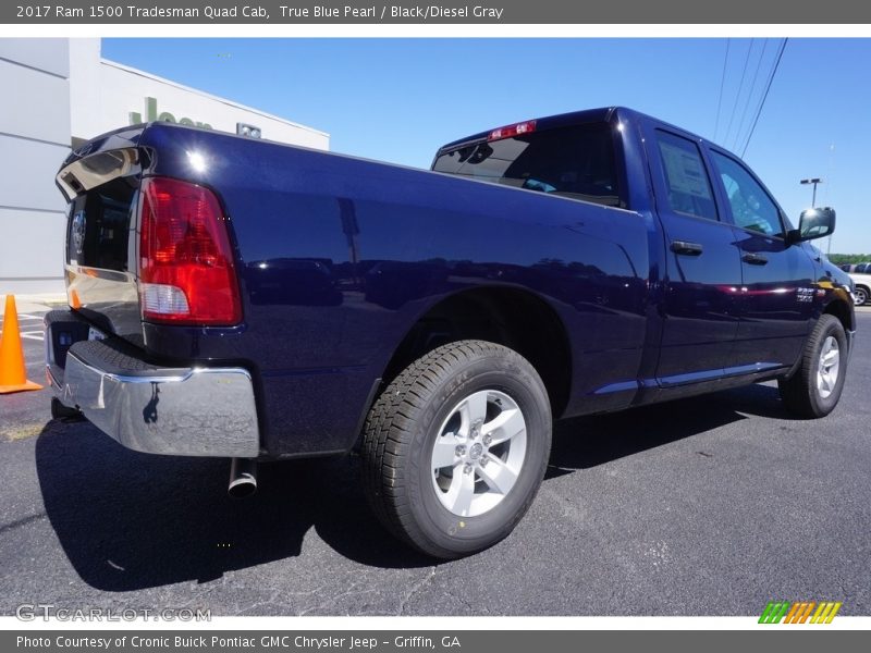 True Blue Pearl / Black/Diesel Gray 2017 Ram 1500 Tradesman Quad Cab