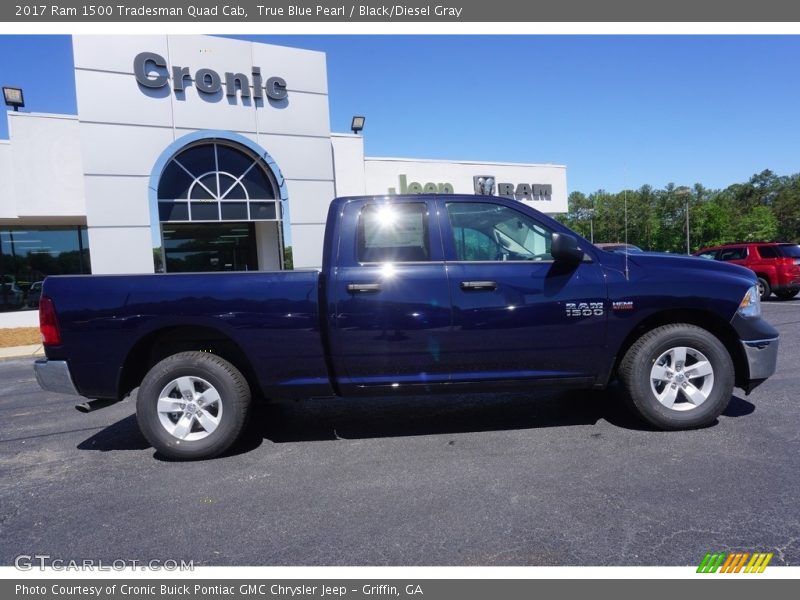 True Blue Pearl / Black/Diesel Gray 2017 Ram 1500 Tradesman Quad Cab
