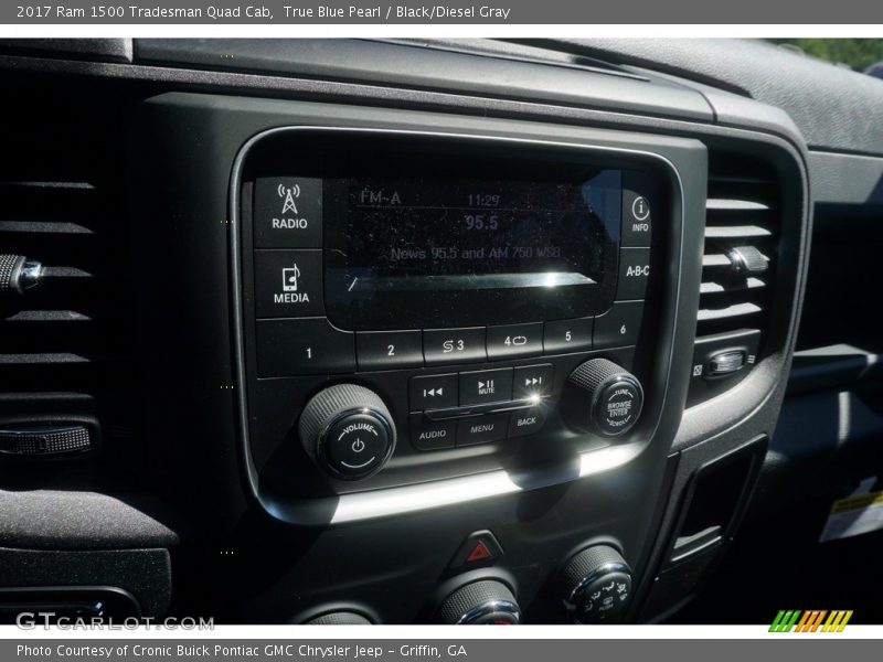 True Blue Pearl / Black/Diesel Gray 2017 Ram 1500 Tradesman Quad Cab