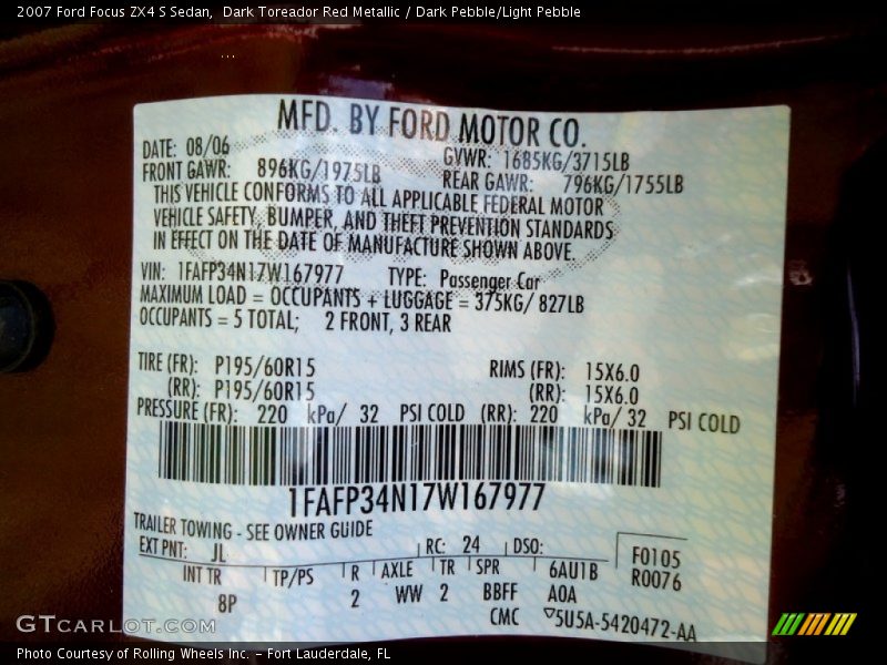 Dark Toreador Red Metallic / Dark Pebble/Light Pebble 2007 Ford Focus ZX4 S Sedan