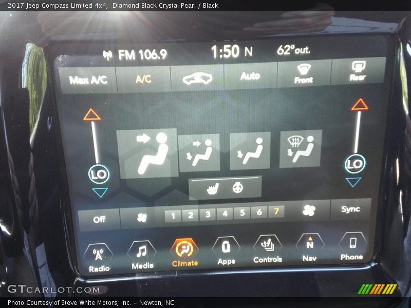 Diamond Black Crystal Pearl / Black 2017 Jeep Compass Limited 4x4