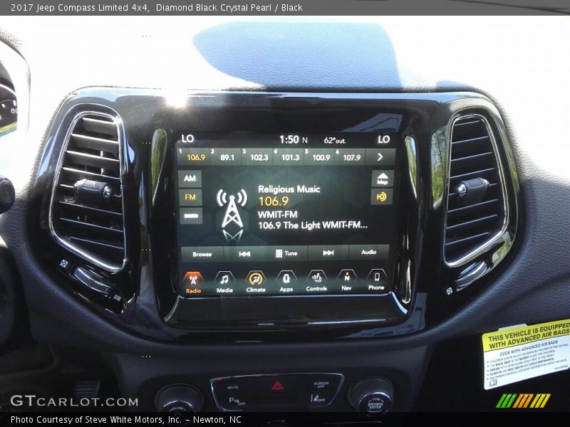 Diamond Black Crystal Pearl / Black 2017 Jeep Compass Limited 4x4