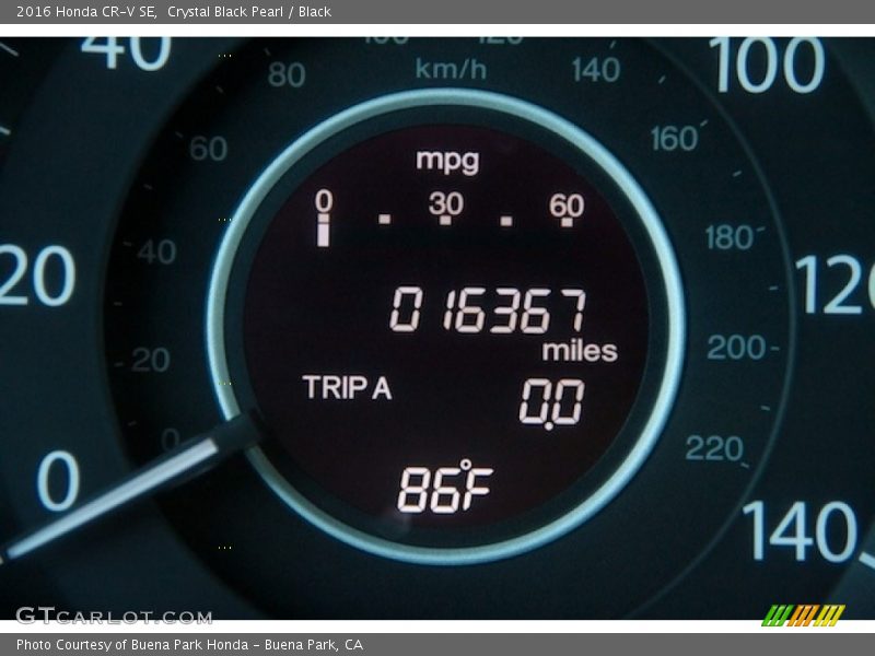 Crystal Black Pearl / Black 2016 Honda CR-V SE