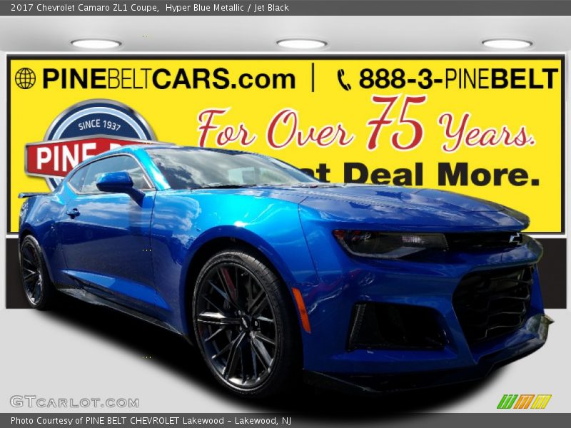 Hyper Blue Metallic / Jet Black 2017 Chevrolet Camaro ZL1 Coupe
