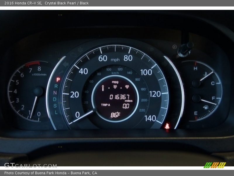 Crystal Black Pearl / Black 2016 Honda CR-V SE