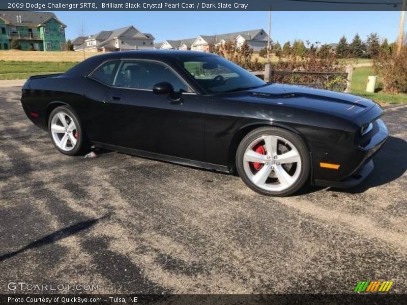 Brilliant Black Crystal Pearl Coat / Dark Slate Gray 2009 Dodge Challenger SRT8
