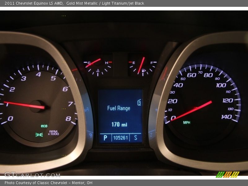 Gold Mist Metallic / Light Titanium/Jet Black 2011 Chevrolet Equinox LS AWD