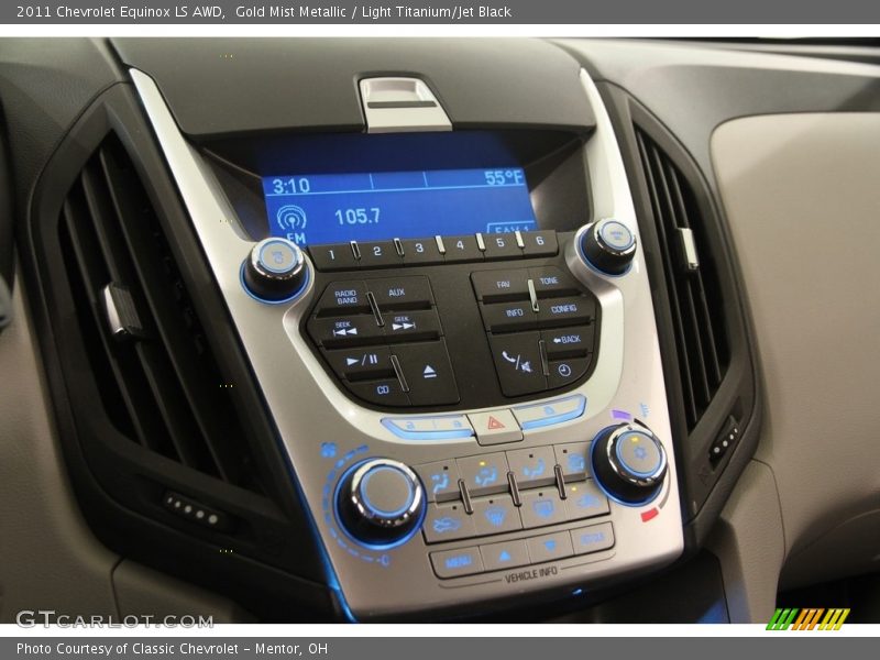 Gold Mist Metallic / Light Titanium/Jet Black 2011 Chevrolet Equinox LS AWD