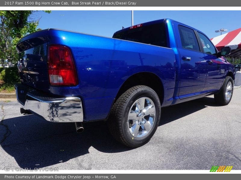 Blue Streak Pearl / Black/Diesel Gray 2017 Ram 1500 Big Horn Crew Cab