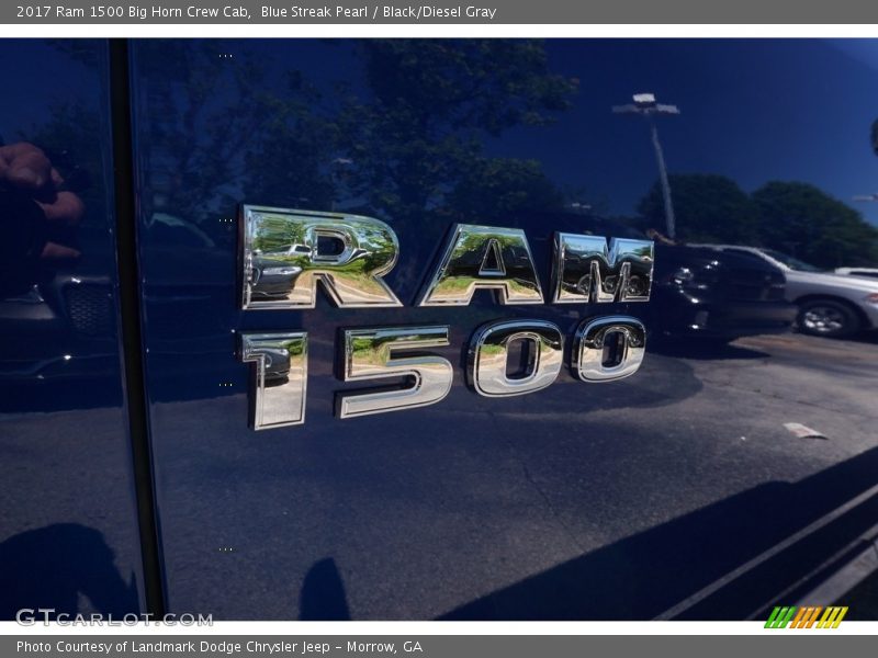Blue Streak Pearl / Black/Diesel Gray 2017 Ram 1500 Big Horn Crew Cab