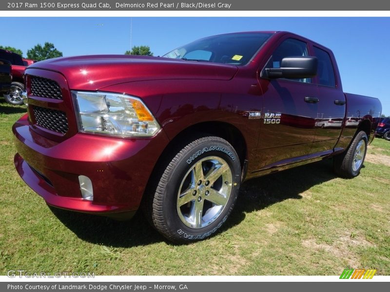 Delmonico Red Pearl / Black/Diesel Gray 2017 Ram 1500 Express Quad Cab