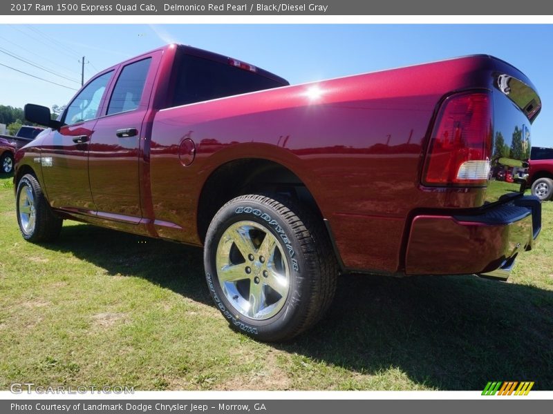 Delmonico Red Pearl / Black/Diesel Gray 2017 Ram 1500 Express Quad Cab