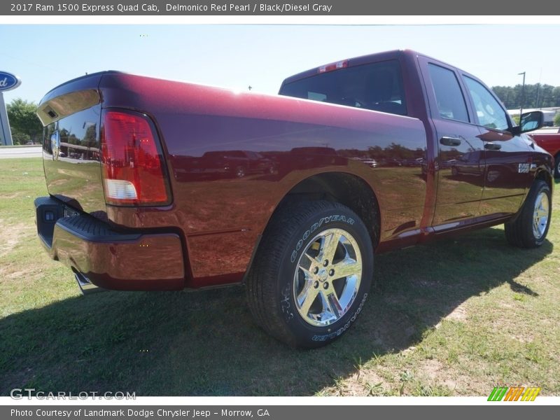 Delmonico Red Pearl / Black/Diesel Gray 2017 Ram 1500 Express Quad Cab