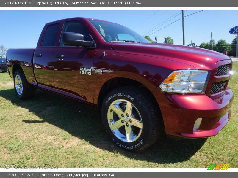 Delmonico Red Pearl / Black/Diesel Gray 2017 Ram 1500 Express Quad Cab