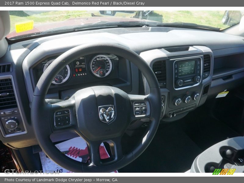 Delmonico Red Pearl / Black/Diesel Gray 2017 Ram 1500 Express Quad Cab