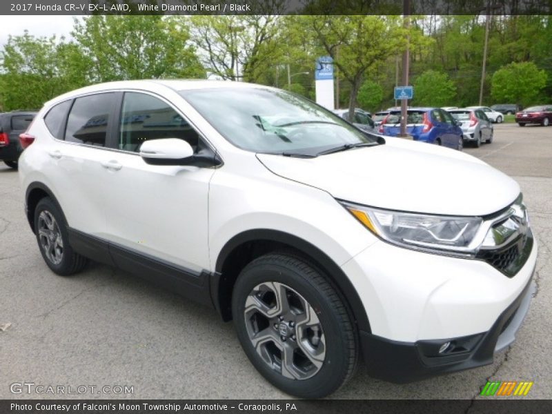 White Diamond Pearl / Black 2017 Honda CR-V EX-L AWD