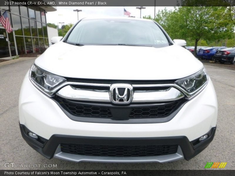 White Diamond Pearl / Black 2017 Honda CR-V EX-L AWD