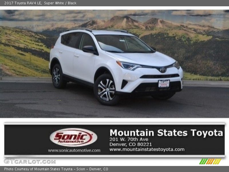 Super White / Black 2017 Toyota RAV4 LE
