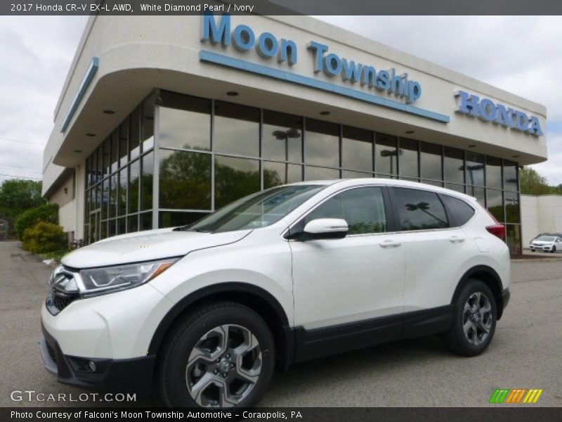 White Diamond Pearl / Ivory 2017 Honda CR-V EX-L AWD