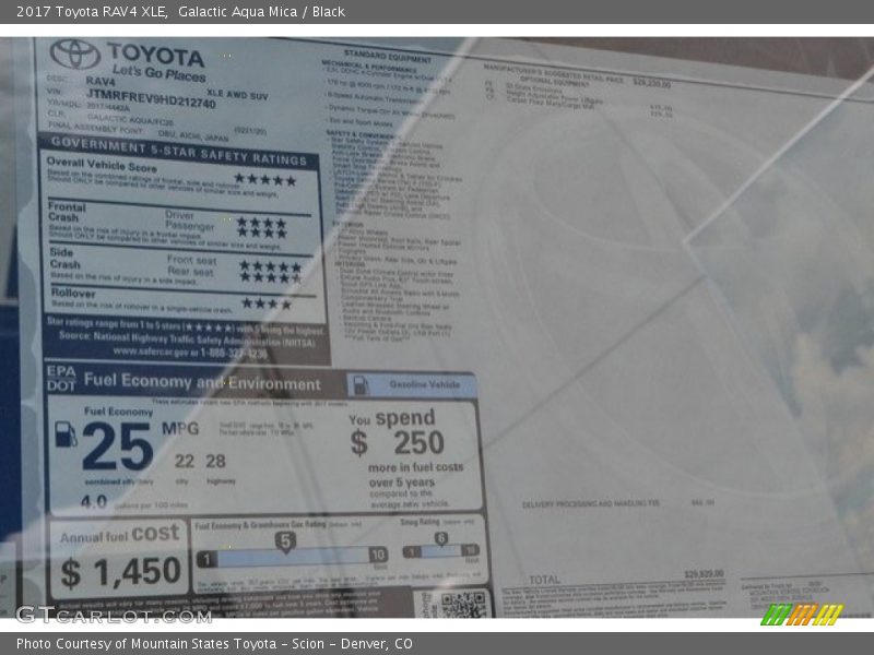 Galactic Aqua Mica / Black 2017 Toyota RAV4 XLE