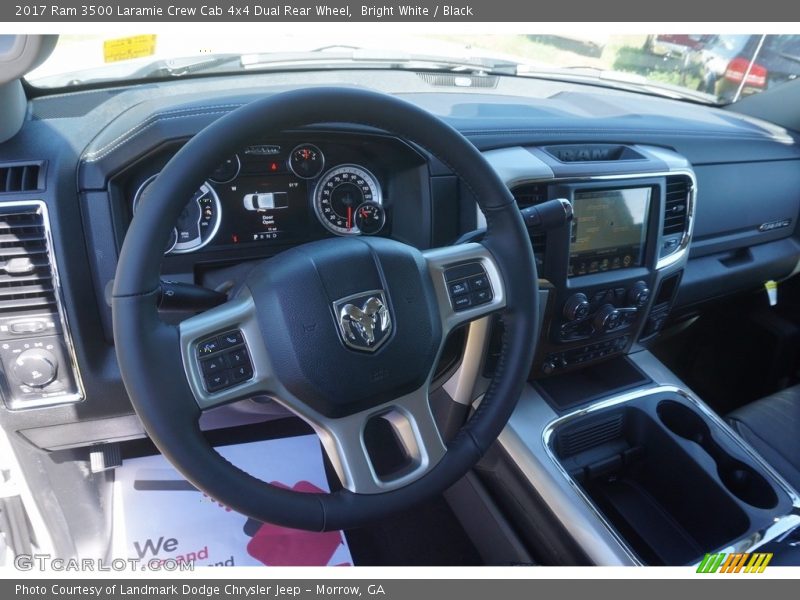 Bright White / Black 2017 Ram 3500 Laramie Crew Cab 4x4 Dual Rear Wheel