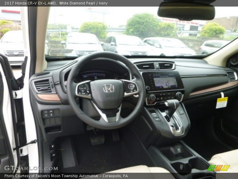 White Diamond Pearl / Ivory 2017 Honda CR-V EX-L AWD
