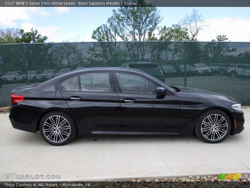 Black Sapphire Metallic / Cognac 2017 BMW 5 Series 540i xDrive Sedan
