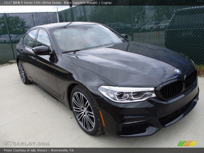 Black Sapphire Metallic / Cognac 2017 BMW 5 Series 540i xDrive Sedan