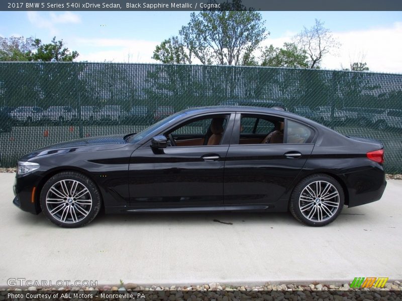 Black Sapphire Metallic / Cognac 2017 BMW 5 Series 540i xDrive Sedan