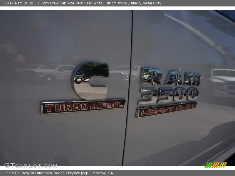 Bright White / Black/Diesel Gray 2017 Ram 3500 Big Horn Crew Cab 4x4 Dual Rear Wheel