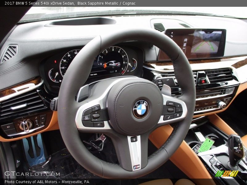 Black Sapphire Metallic / Cognac 2017 BMW 5 Series 540i xDrive Sedan