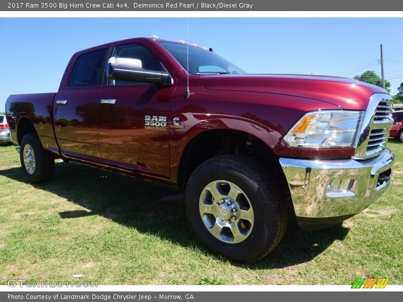 Delmonico Red Pearl / Black/Diesel Gray 2017 Ram 3500 Big Horn Crew Cab 4x4