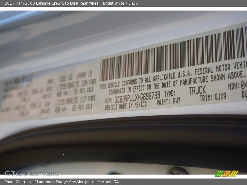 Bright White / Black 2017 Ram 3500 Laramie Crew Cab Dual Rear Wheel