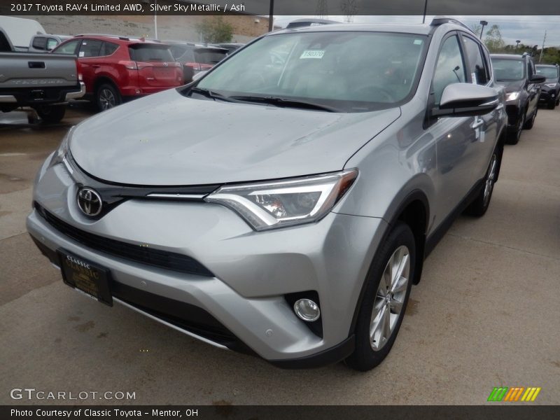 Silver Sky Metallic / Ash 2017 Toyota RAV4 Limited AWD