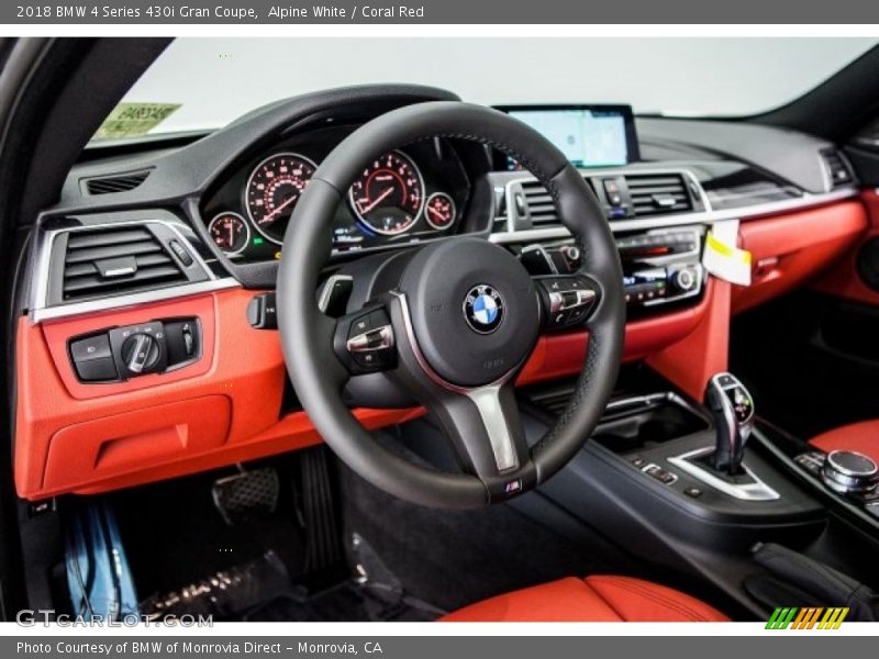 Alpine White / Coral Red 2018 BMW 4 Series 430i Gran Coupe
