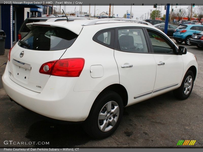 Pearl White / Gray 2015 Nissan Rogue Select S AWD