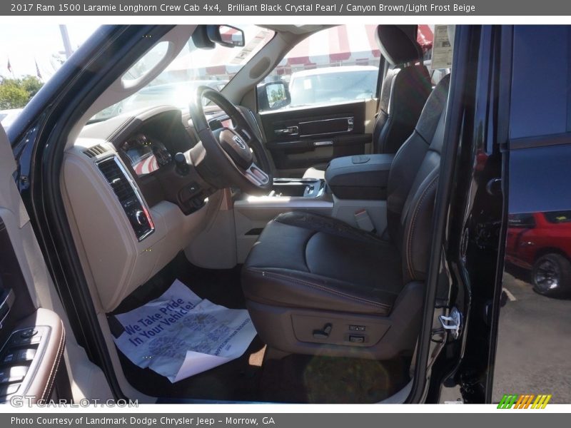 Brilliant Black Crystal Pearl / Canyon Brown/Light Frost Beige 2017 Ram 1500 Laramie Longhorn Crew Cab 4x4
