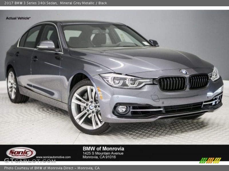 Mineral Grey Metallic / Black 2017 BMW 3 Series 340i Sedan