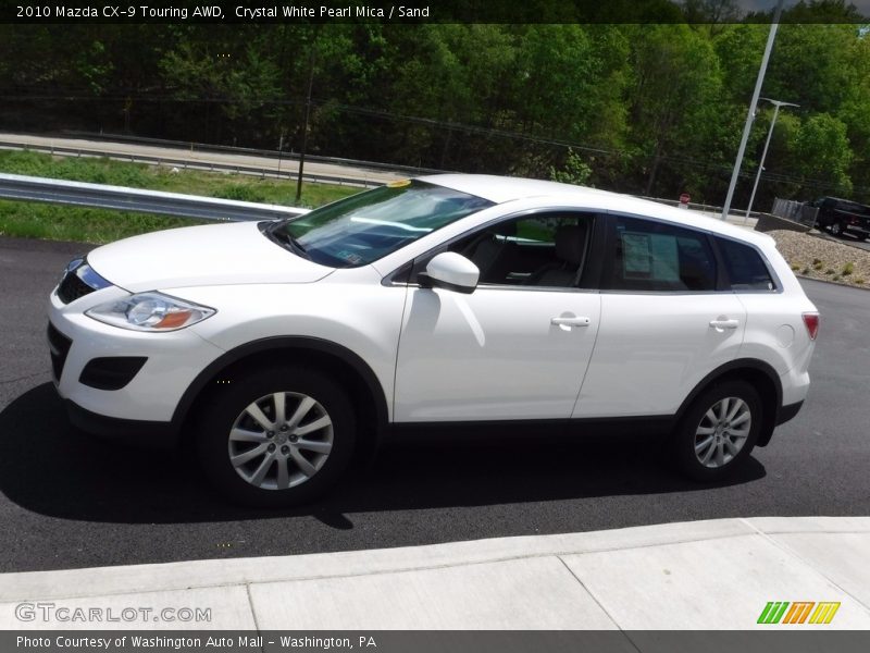 Crystal White Pearl Mica / Sand 2010 Mazda CX-9 Touring AWD